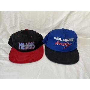 Vintage 90's Polaris Racing Hat , USA, World Best Snowmobile, Red, Blue,Black